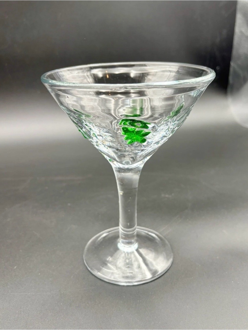 Christmas Tree Holiday Martini Glass Cocktail Glasses Handmade